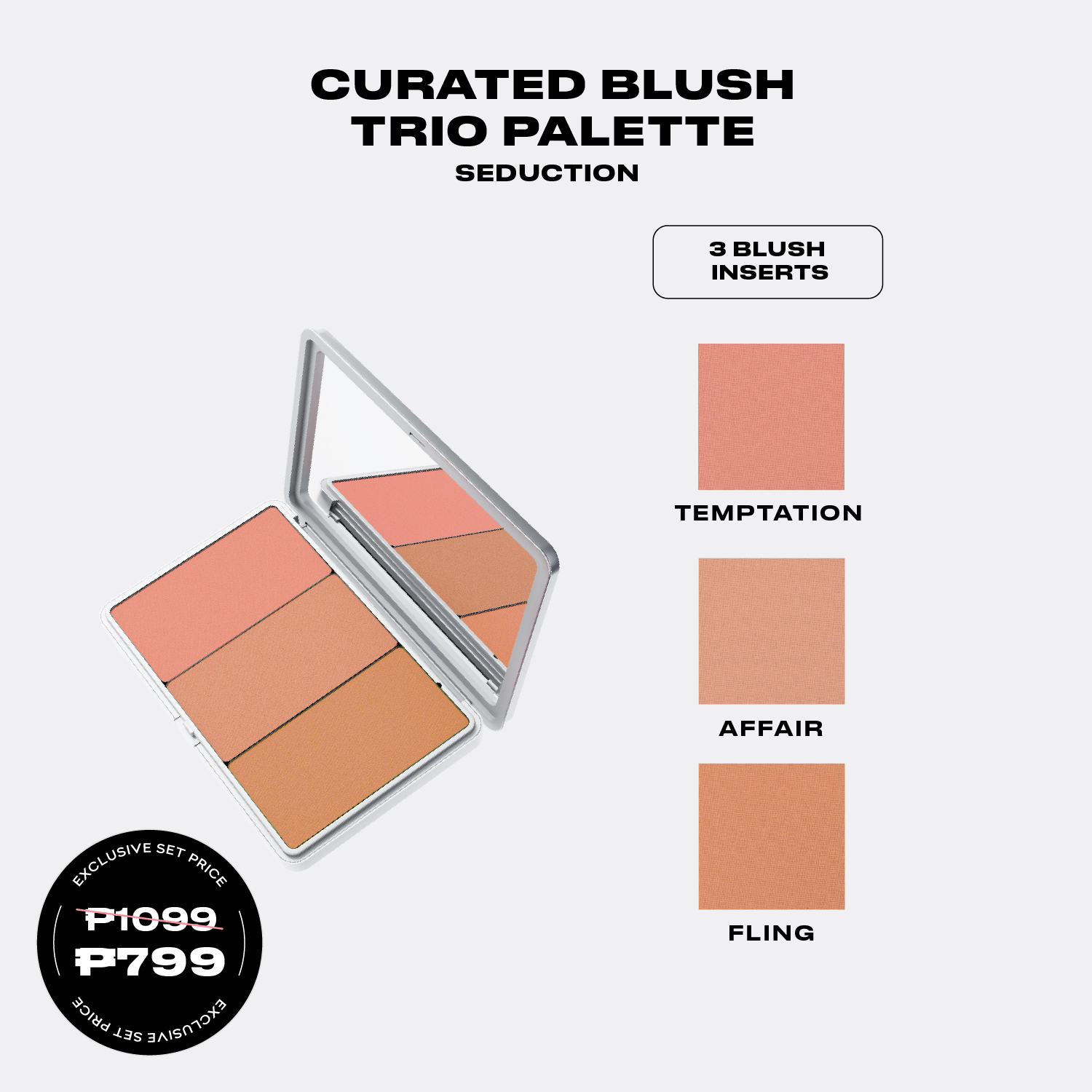 Discount on Issy & Co.  shoes - SKU: Issy Curated Blush Trio Palette In Seduction