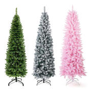 NUVOX 7.5 FT Artificial Pencil Christmas Tree with Metal Stand