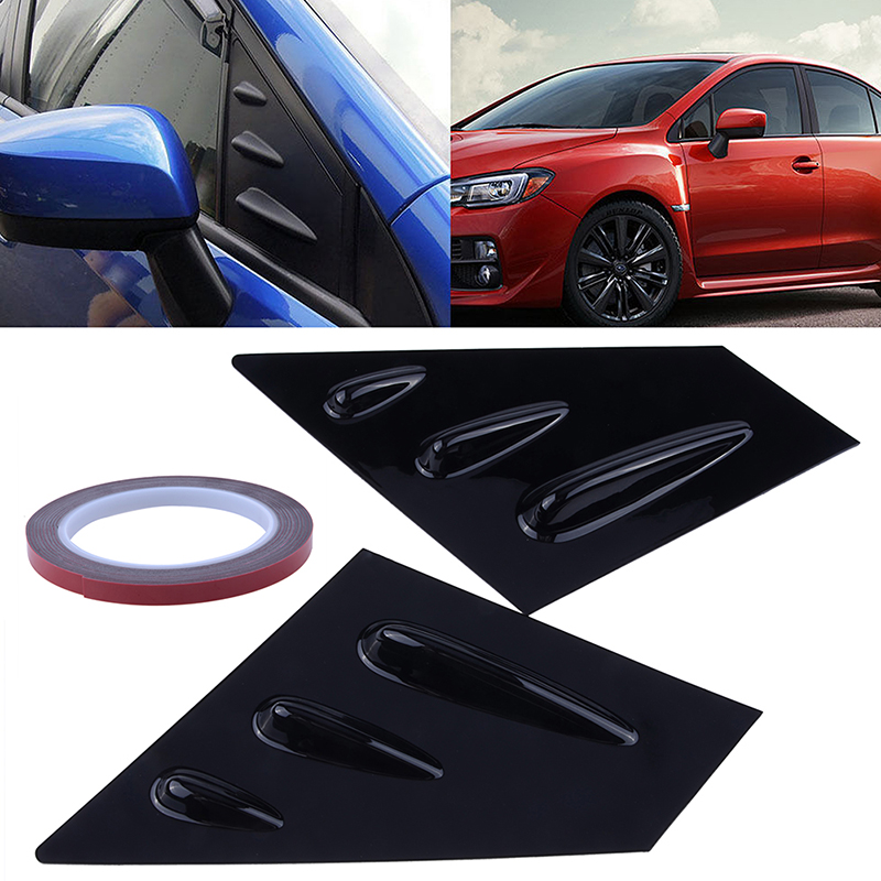 EPARTS 2 Pieces ABS Black Front Side Window Scoop Vent Sun Shade Vent Cover Fit for 2015-2018 Subaru WRX STI 