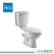 HCG Close-Couple Toilet with Warranty - Durable and Glazed