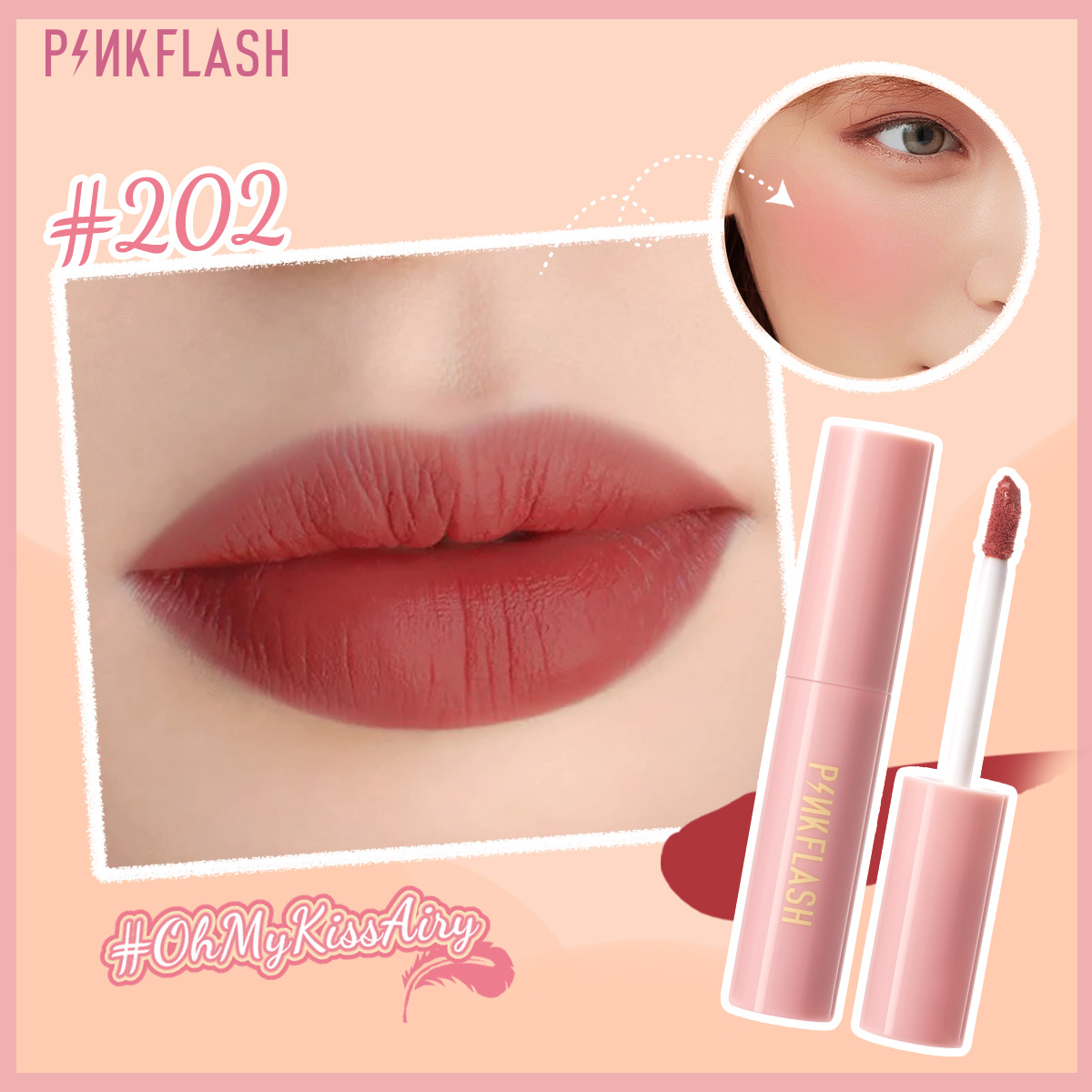 Discount on Focallure  shoes - SKU: PINKFLASH Kiss Air Matte Liquid Lipstick Waterproof Lip & Cheek Tint