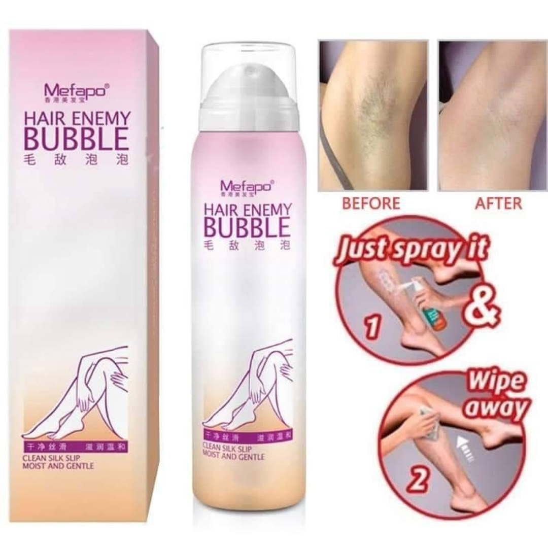 AUTHENTIC MERNZI Depilatory Bubble Spray Hair Enemy Bubble Painless Hair Removal Spray Foam Creams 98ML Lazada PH