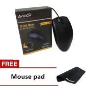 USB Wired A4TECH 2X Click mouse take one mouse pad  Black