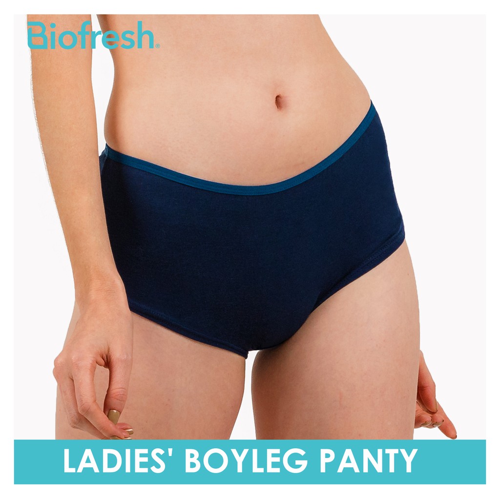 ♪Biofresh Ladies' Antimicrobial Cotton Rich Boyleg Panty 3 pieces in a pack  ULPBG10✭
