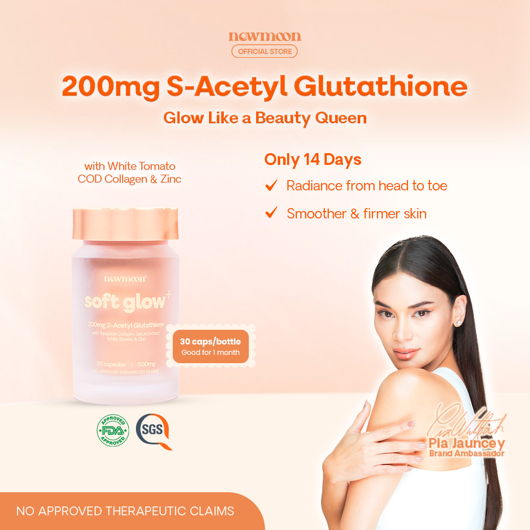 new moon glutathione Soft Glow+ 200 mg S-Acetyl 500mg 150 CAPSULES with White Tomato Powder, Sodium Ascorbate (Vitamin C), Tripeptide Collagen, Sakura (Cherry Blossom) Extract, Zinc Glycinate, Black Pepper Extract Form|.