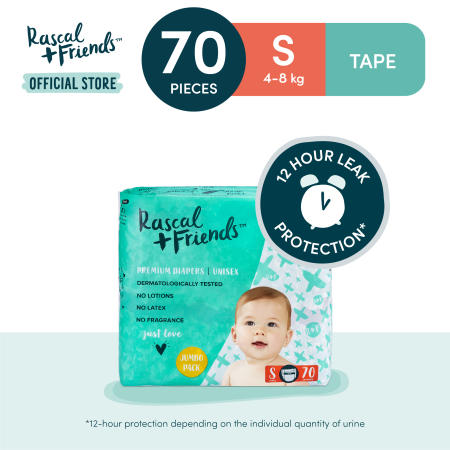 RASCAL + FRIENDS Tape Diapers Jumbo Pack - Small Size