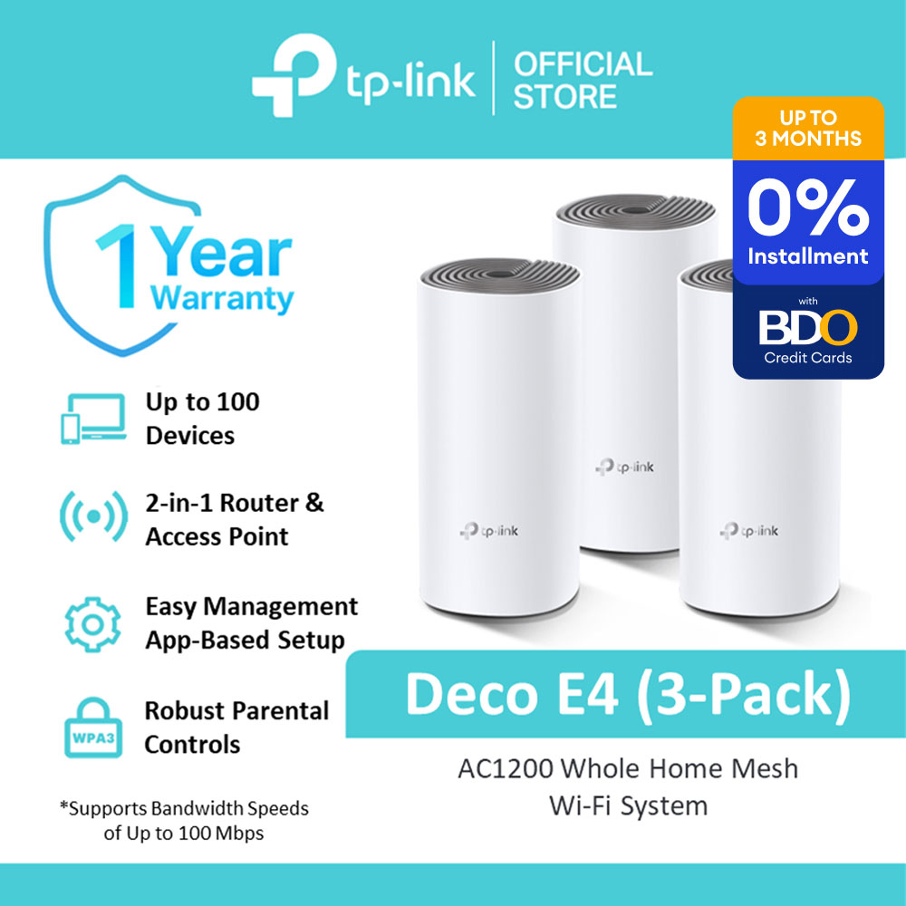 🎖 TP-Link Official Store / Deco E4 AC1200 / Dual-Band Wi-Fi 5 / Whole Home Mesh Wi-Fi Unit System Wireless Fiber Openline Extender Booster Long Range Access Point Gaming Internet Router - Image 2