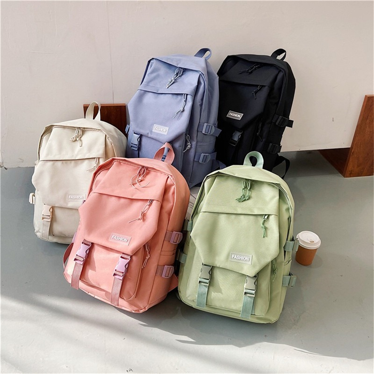 Supply Japanese University Style Middle School Student Schoolbag Wholesale  New Fashion Casual Backpack Korean Style Large Capacity Contrast Color  Backpack-