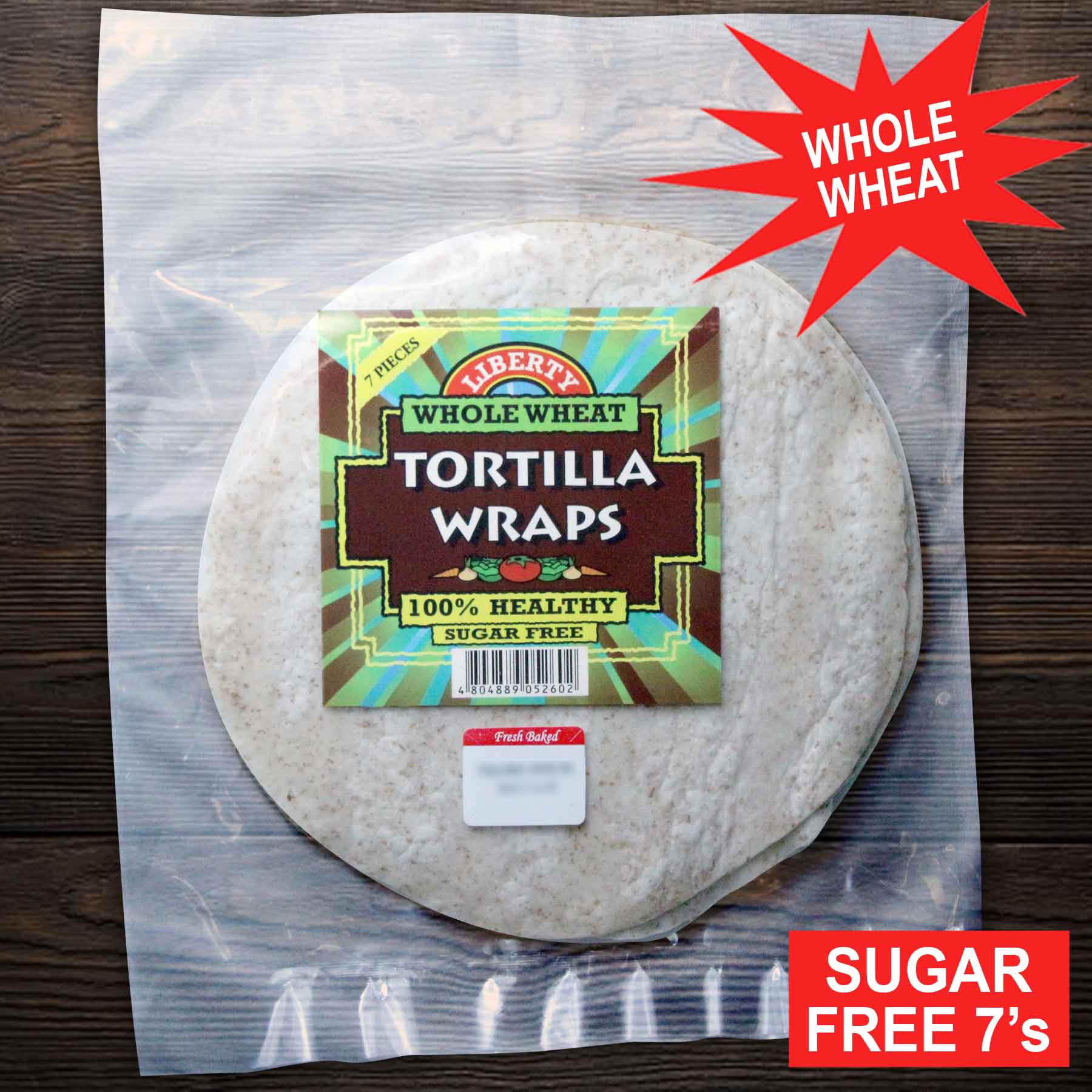 Tortilla Wraps 7 inches Diameter Liberty Whole Wheat Tortilla Wrap 7's Sugar Free for Wholesale Pita Bread Breads Shawarma High Prestige Trading - 1 Pack