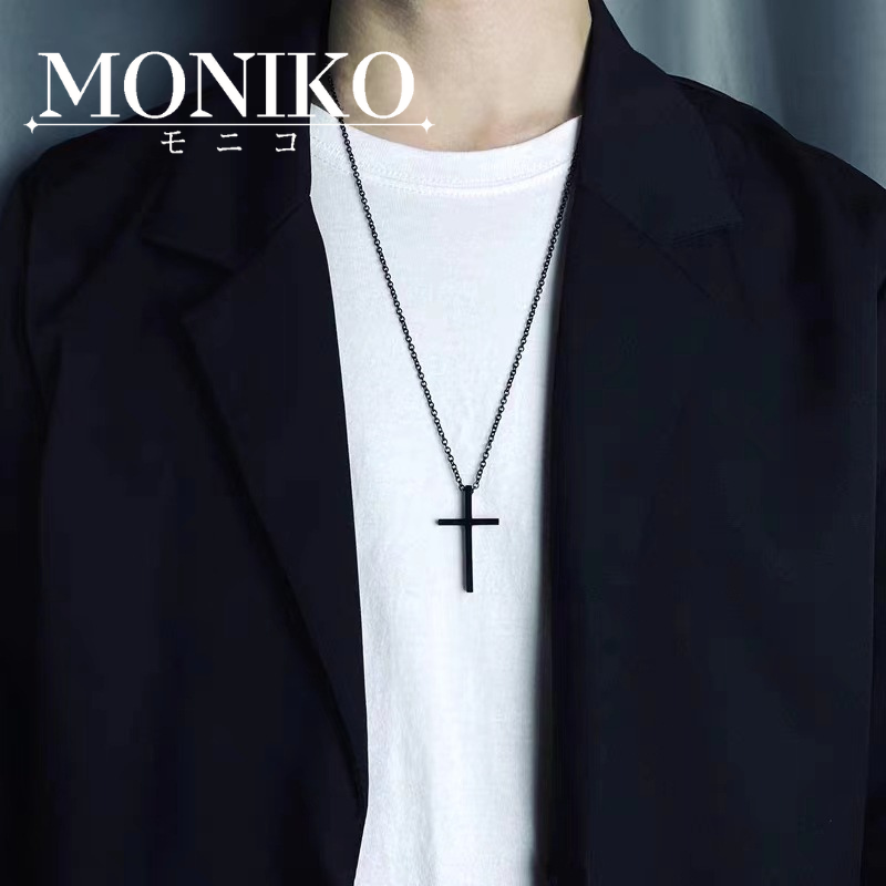 Moniko 18k Saudi Iced Gold Cross Pendant Male High Quality lucky charm Gold Necklace Jewelry Crucifix Necklace