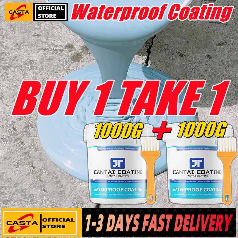 🔥BUY 1 TAKE 1🔥 🔥2000g With 2Pcs Brush🔥👉Waterproof 50 Years👈Super Waterproof Glue Sealant Grey/Transparent/White/Black/Blue,Waterproof Leak Trap,Repair Cracks Roofs Floors Walls Swimming Pools Fish Ponds,Sealant Waterproof Roof Leak