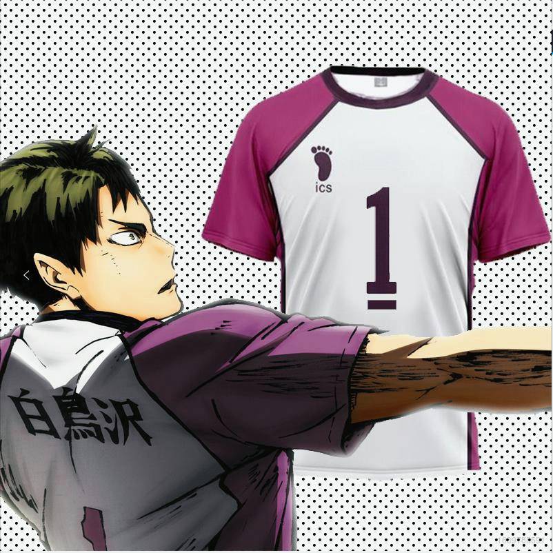 Haikyuu Shiratorizawa Anime Custom Merch Printed 3D T-Shirt