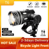 Waterproof Rechargeable Bike Light with Adjustable T6 LED (Brand: )
