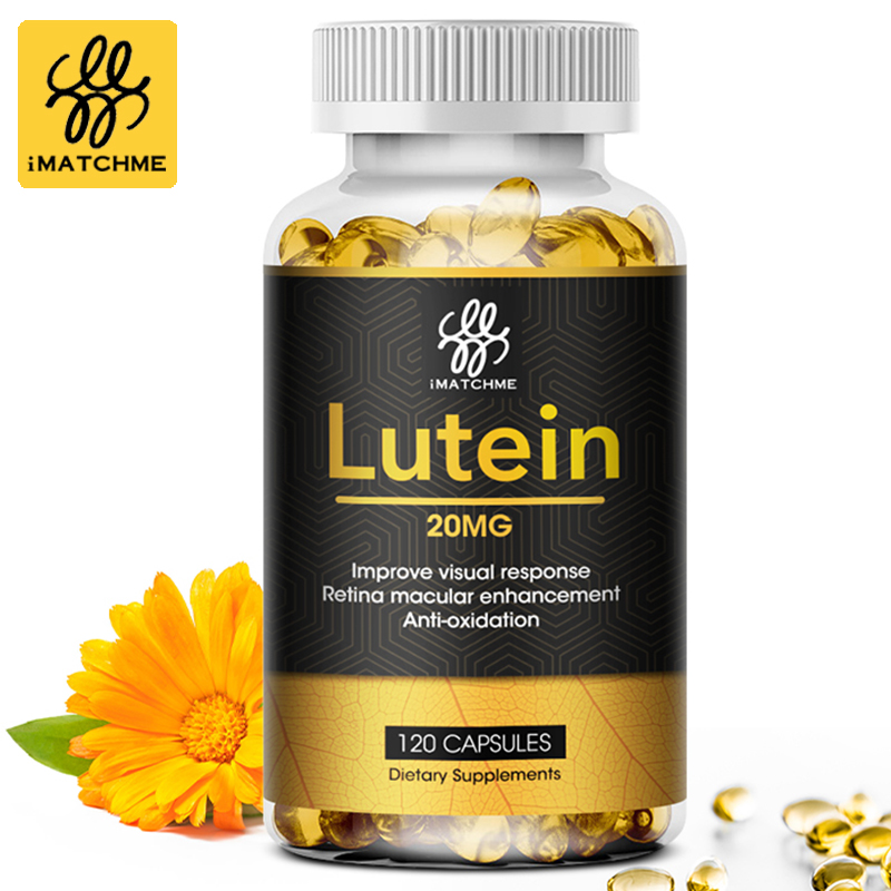 IMATCHME Lutein với viên nang Zeaxanthin 20MG bảo vệ thị lực Chống oxy hóa chống lại điểm vàng Giảm mỏi mắt và mệt mỏi