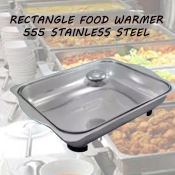 Rectangular Stainless Steel Food Warmer with Glass Lid Cover