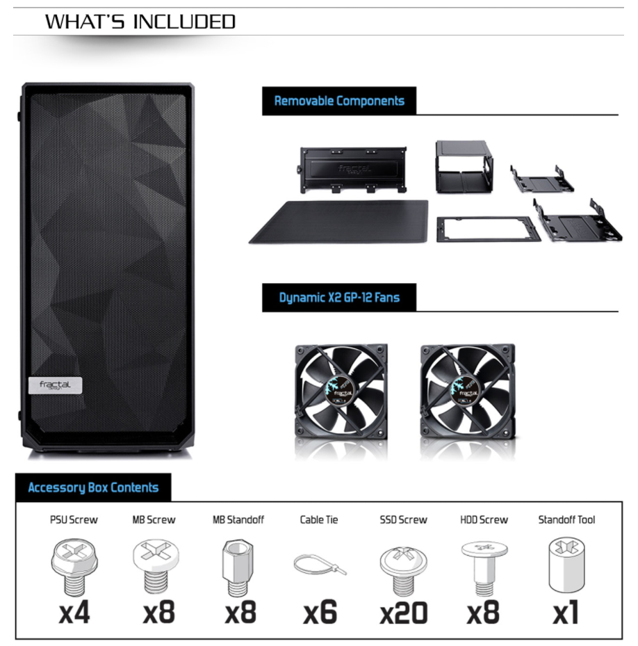 Fractal Design Meshify C Black ATX High-Airflow Compact Dark Tint Tempered Glass Window Mid Tower Computer Case, Blackout FD-CA-MESH-C-BKO-TG