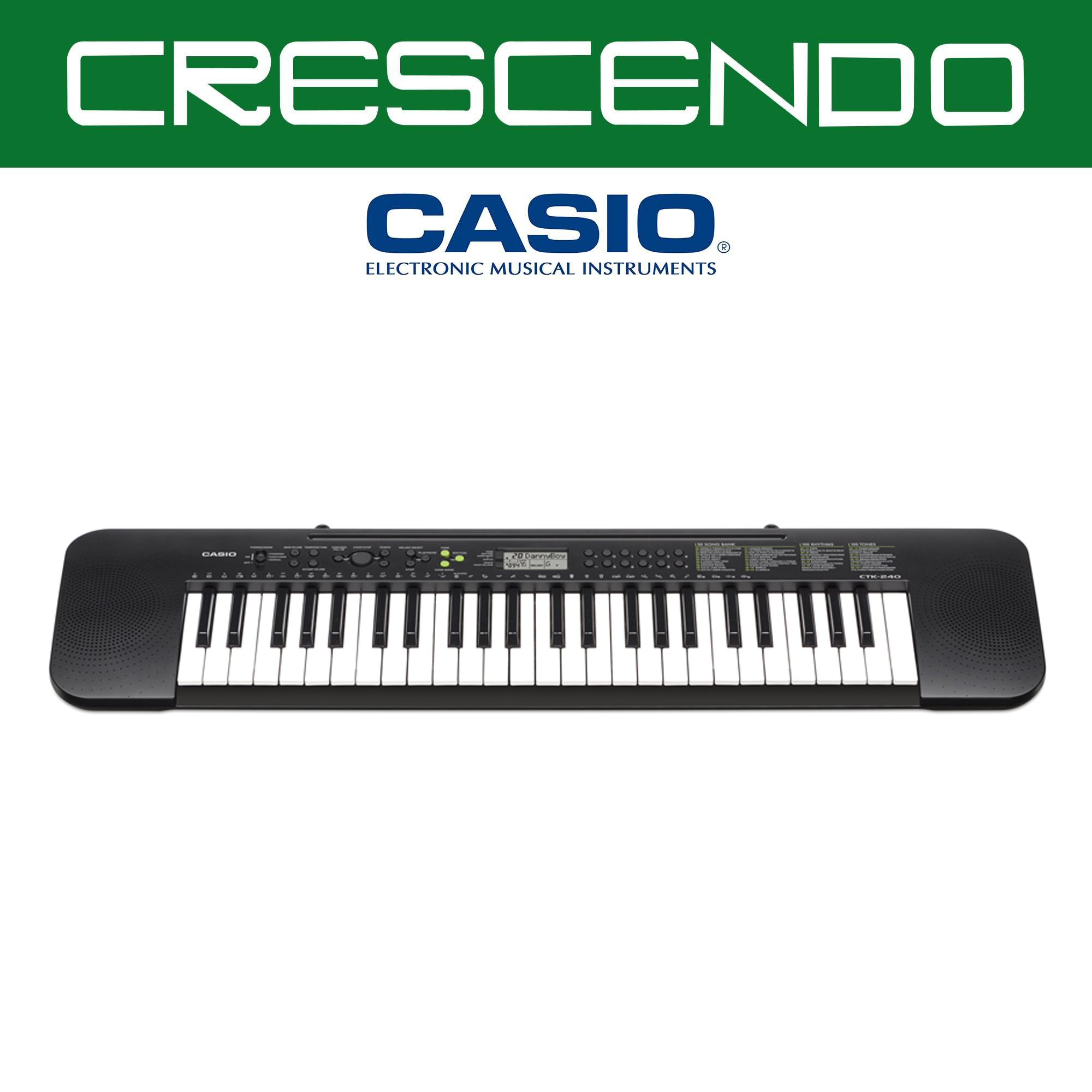 Casio CTK-240-FA 49 Keys Portable Standard Keyboard (Black) Includes Original Casio Adapter