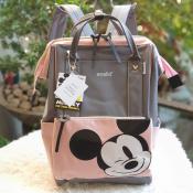 Limited Edition Mickey Canvas Mini Backpack by A.N.E.L.L.O - Grey/Pink
