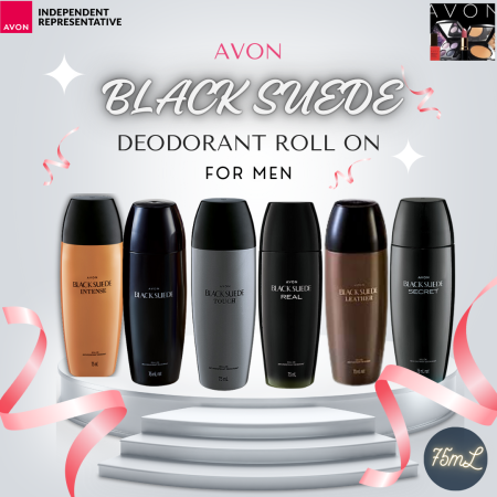 Avon Black Suede Leather Men's Deodorant Roll-on - Best Seller