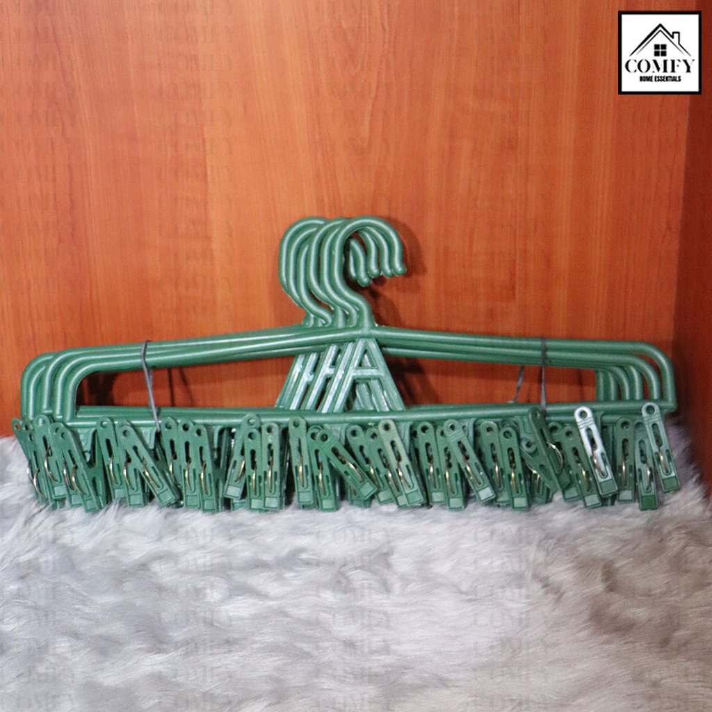  6pcs set 10 Clips Laundry Hanger 16 Plain Clothes Hanger With Clips 