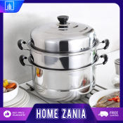 Home Zania 3 Layers Steamer Stainless Steel Cooking Pots