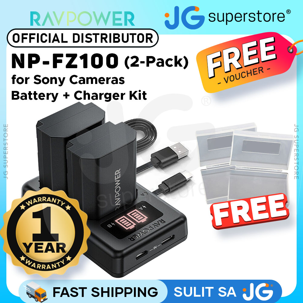 RAVPower (2-Pack) NP-FW50 NPFW50 Battery Dual Charger Kit for