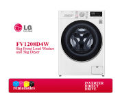 LG FV1208D4W Inverter 8kg Front Load Washer and 5kg Dryer