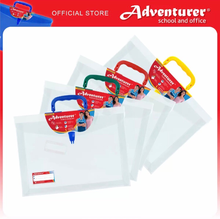 Adventurer Plastic Expandable Envelope Clear with Handle