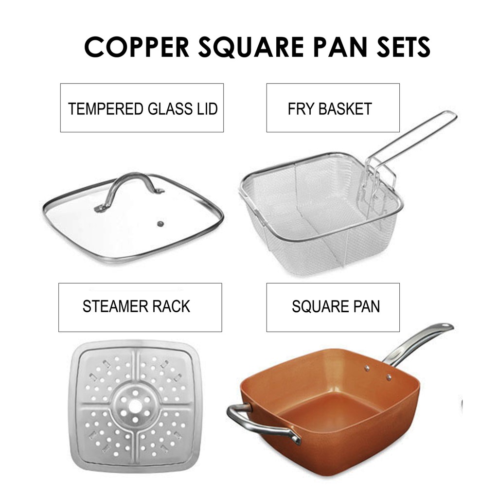 Square pan online copper