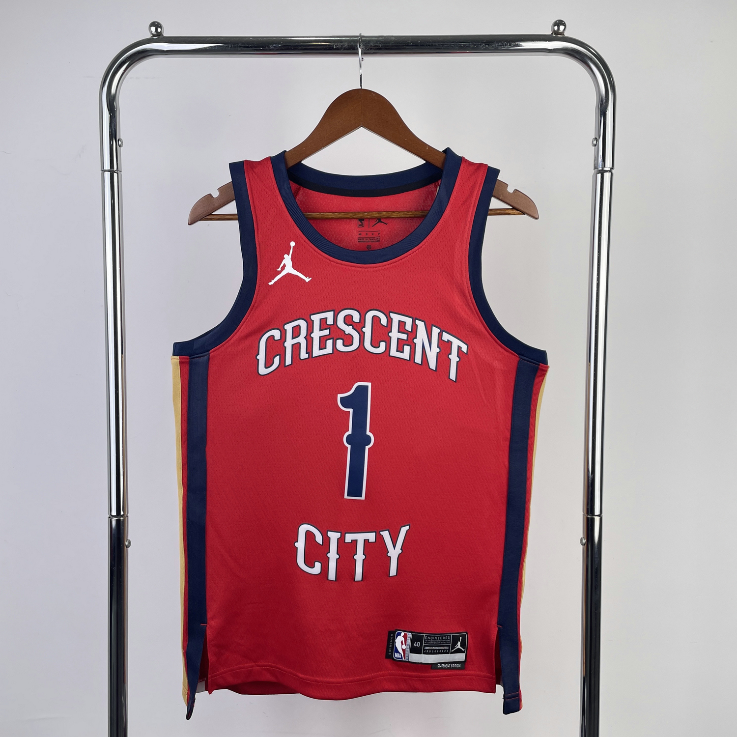 High Quality】2022-23 Men's New Original NBA New Orleans Pelicans #14 Brandon  Ingram Statement Edition Red Jersey Swingman Heat-pressed