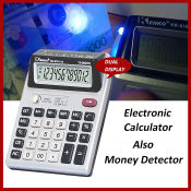 Dual Display 12-Digit Calculator with Money Detector for Office