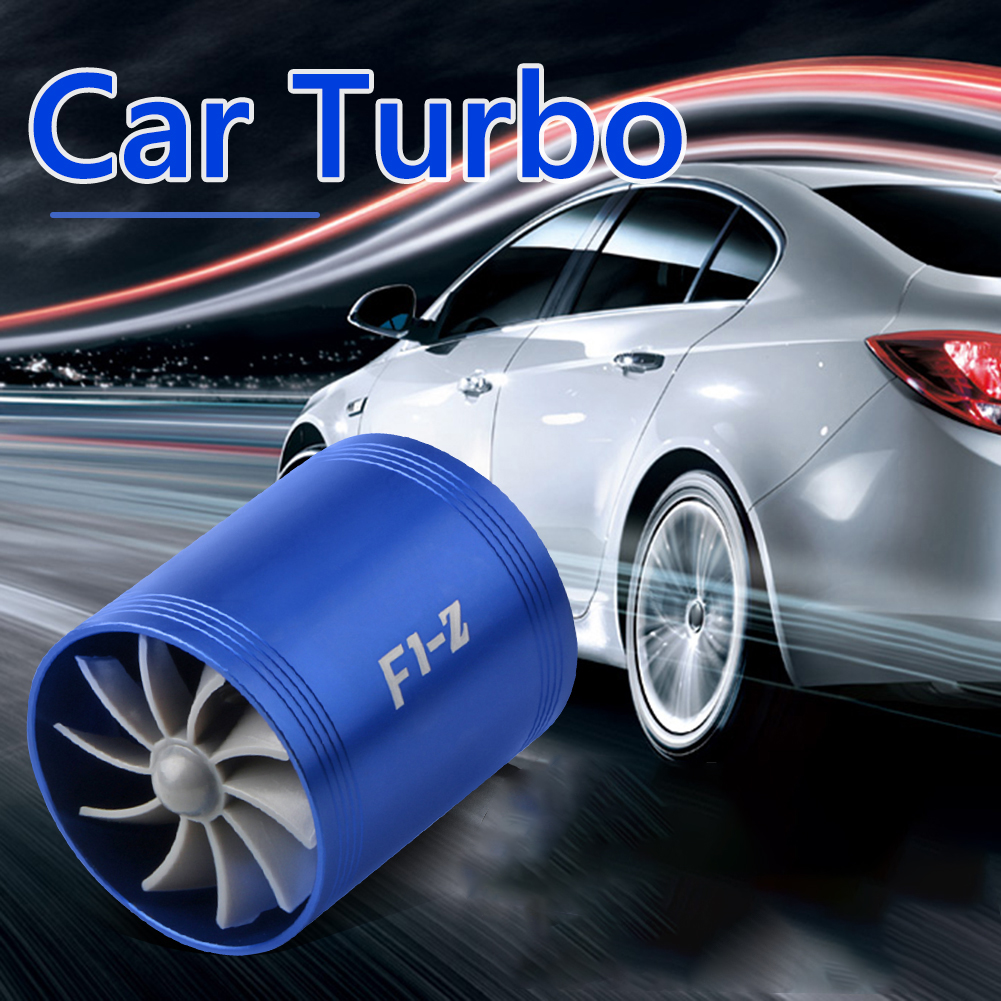 Auto Air Intake Turbo Fan, Auto Air Intake Turbonator Dual Fan Turbine  Super Charger Gas Fuel Saver Turbo(Blau)