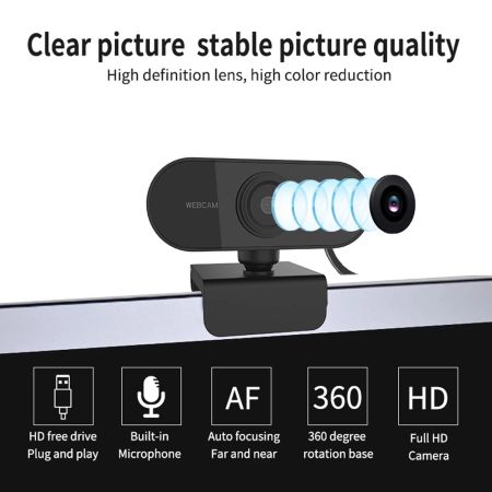 TA-Full HD 1080P Mini Webcam with Microphone for Video Calls