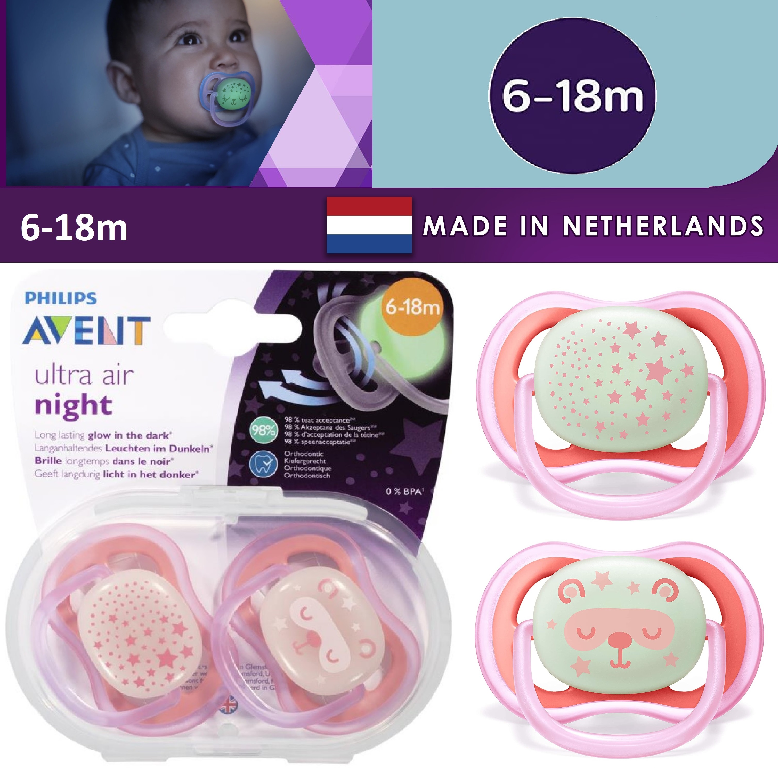 Philips Avent Glow in Dark Pacifier for Toddlers