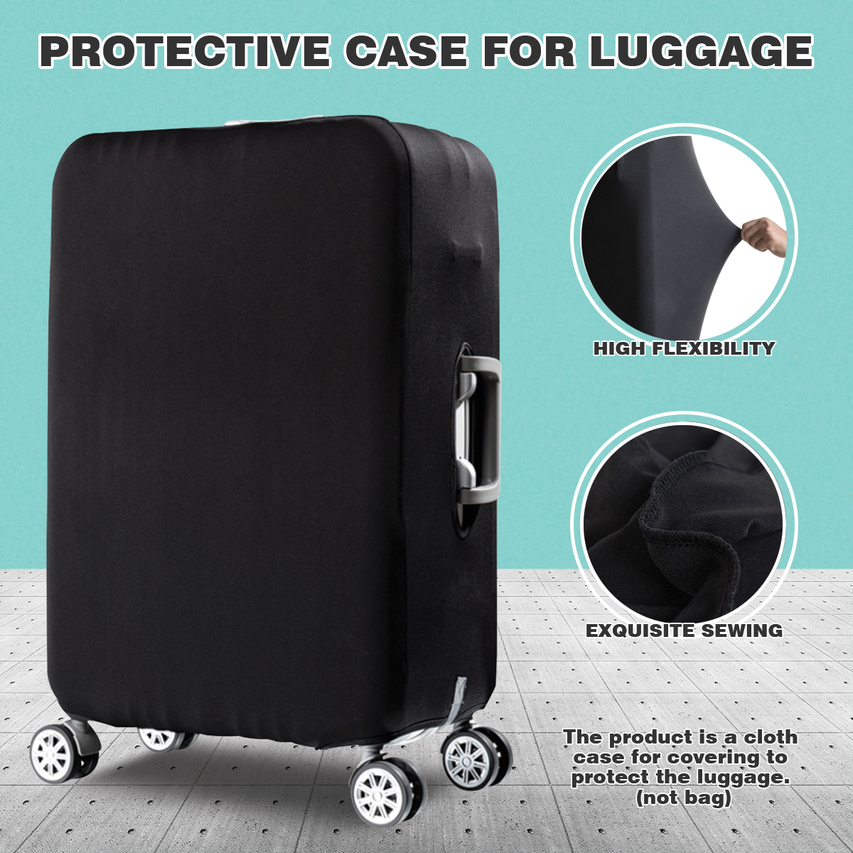 Magik Elastic Luggage Suitcase Protector Cover Suitcase Anti- Dust Scratch 18-28 inch Grey in Black | 28in