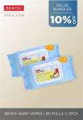 BENCH- PXS0033 Antibacterial Baby Wipes 80 Pulls Set of 2