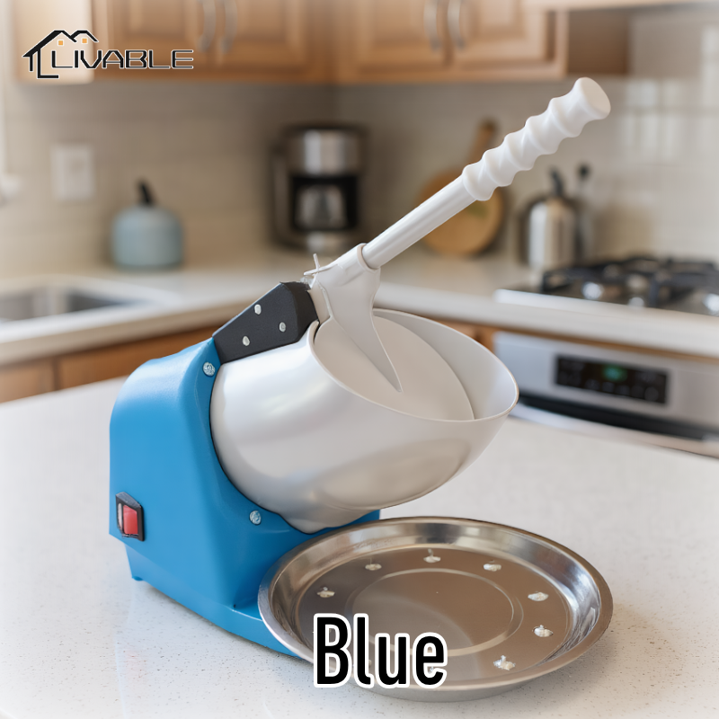 LIVABLE Heavy Duty Ice Crusher Double Cutter Electric Crusher Machine High Efficiency Snow Cone Maker Stainless Steel Ice Crusher - Image 3