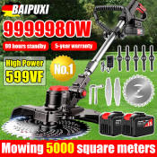 "BAIPUXI Heavy Duty Cordless Lawn Mower with 100-Year Warranty"