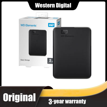 WD Elements Portable External Hard Drive, 1TB/2TB, Mac/Windows, USB