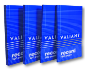 Valiant Record Book 500, 300, 200, 150 pages Sold Per Piece