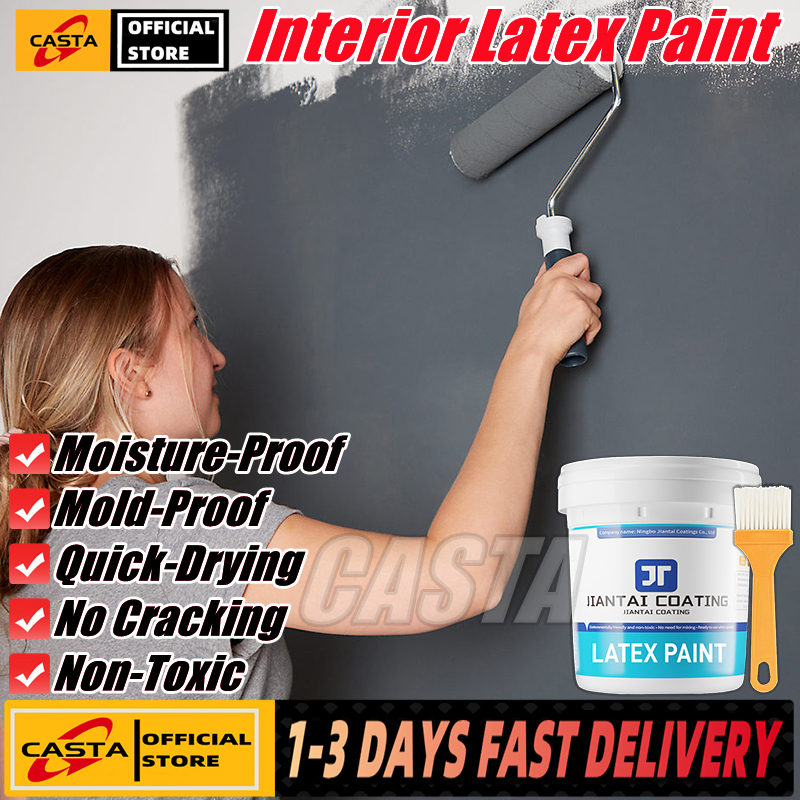 👉1KG👈Interior Latex Paint for Home Use - White/Pink/Yellow/Blue/Green/Gray, Self-Applying Wall Renovation Paint, Eco-Friendly, Colorful Wall Paint