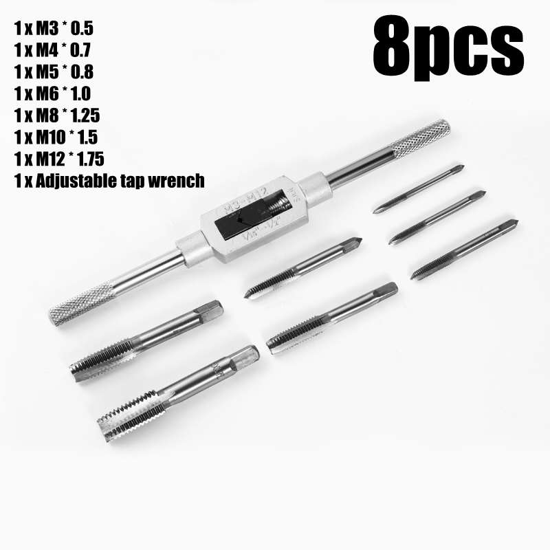 【COD + local seller】12pcs Metric Tap Dies Set NC Screw Thread Plugs Taps Carbon Steel Hand Screw Taps Hand Tools to Cut, Chase and Thread with Wrench Accessories in a Tray Case - Image 4