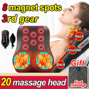 Portable Electric Massage Pillow for Neck, Back, and Shoulders