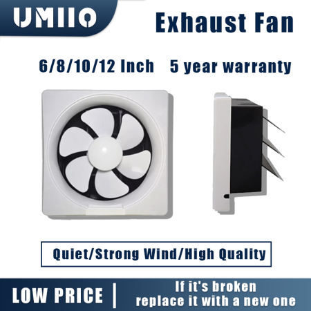 Umiio Wall-Mounted Exhaust Fan: Powerful, Silent, for Kitchen & Bathroom