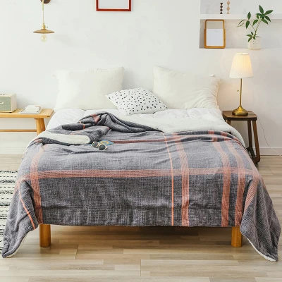 Mini Home Textiles Double Layers Smooth As Milk Blanket Throw Plush Warm Sleeping Blanket for Autumn Winter Blanket (9)