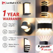 ICIC Waterproof Outdoor Aluminum Wall Lamps with Dual Head Design