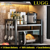 LUGG Microwave Oven Rack: Adjustable Kitchen Storage Shelf