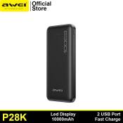 Awei P28K 10000mAh Fast Charge Powerbank with LED Display