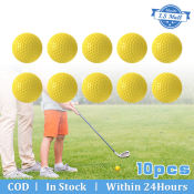 10pcs Yellow Flexible PU Golf Practice Balls - Training Set