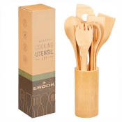 Bamboo Kitchen Utensils Set - 8 Piece Cooking Tools